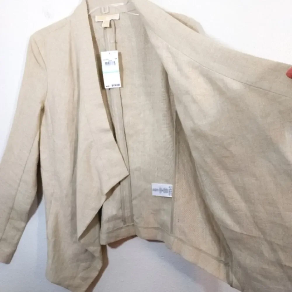 New Michael Kors Hemp Linen asymmetrical jacket NWT 8